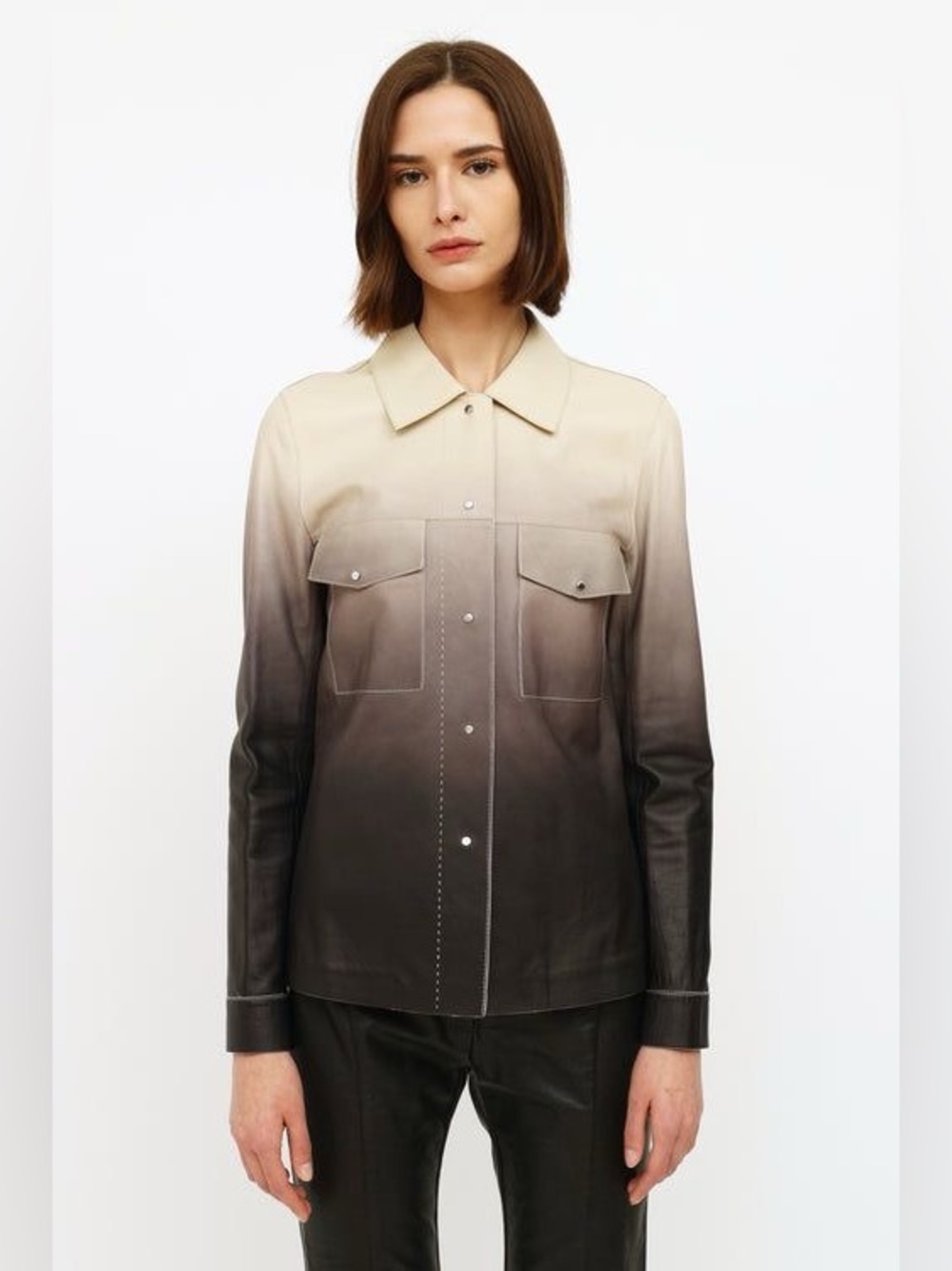 Lafayette 148 New York John Black Lambskin Leather Fall Short Jacket Coat